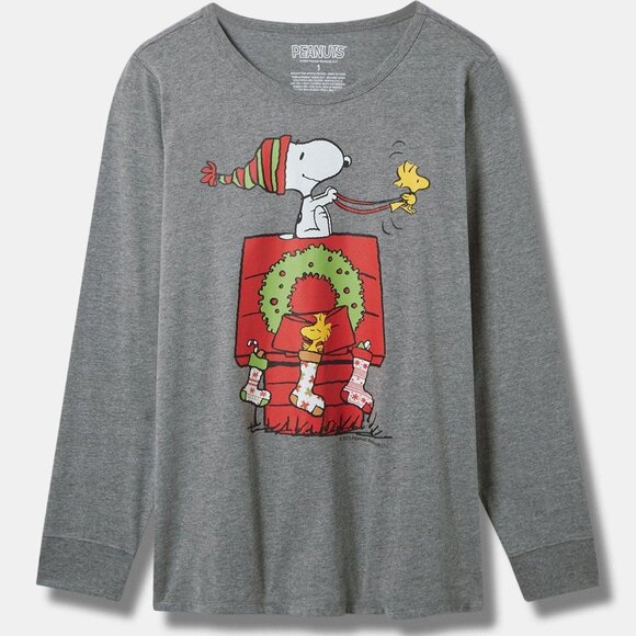 ❤️NWT VINTAGE TORRID CHRISTMAS TEE - PEANUTS SNOOPY WOODSTOCK HOLIDAY SHIRT 1X - Picture 1 of 8